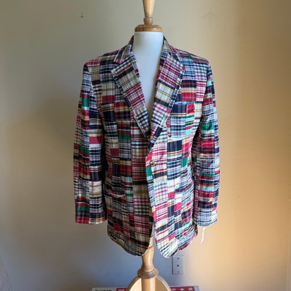 🎨 Vintage 80s/90s Grant Thomas Patchwork Madras Blazer — Original Tags! ✨